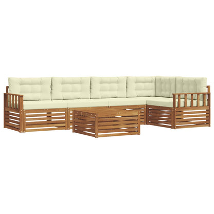 Set di divani da esterno con cuscino 6 pcs Naturale e Crema | homemem39
