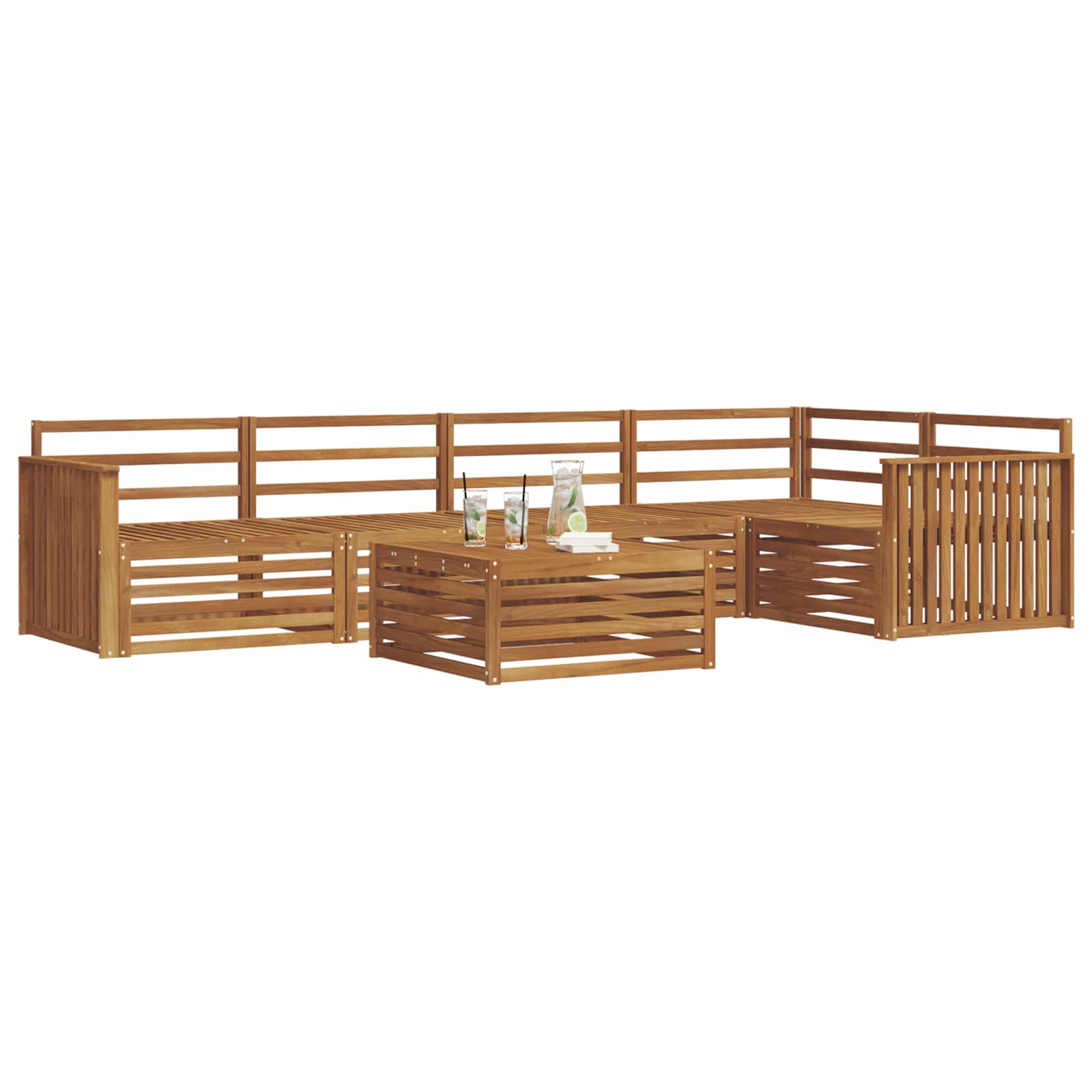Set di divani da esterno 6 pcs Naturale | homemem39