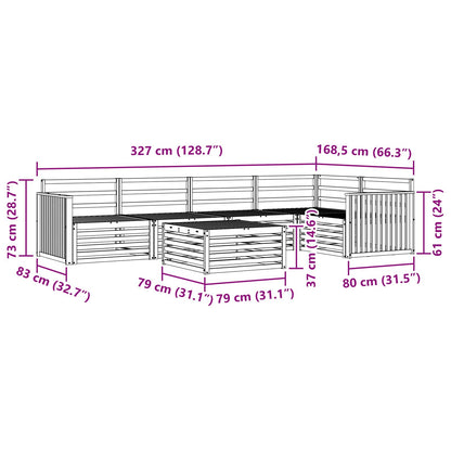 Set di divani da esterno 6 pz Naturale