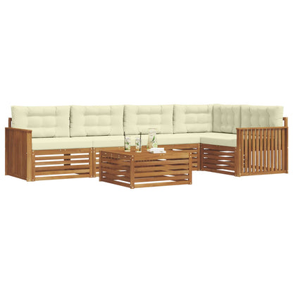 Set di divani da esterno con cuscino 6 pcs Naturale e Crema | homemem39