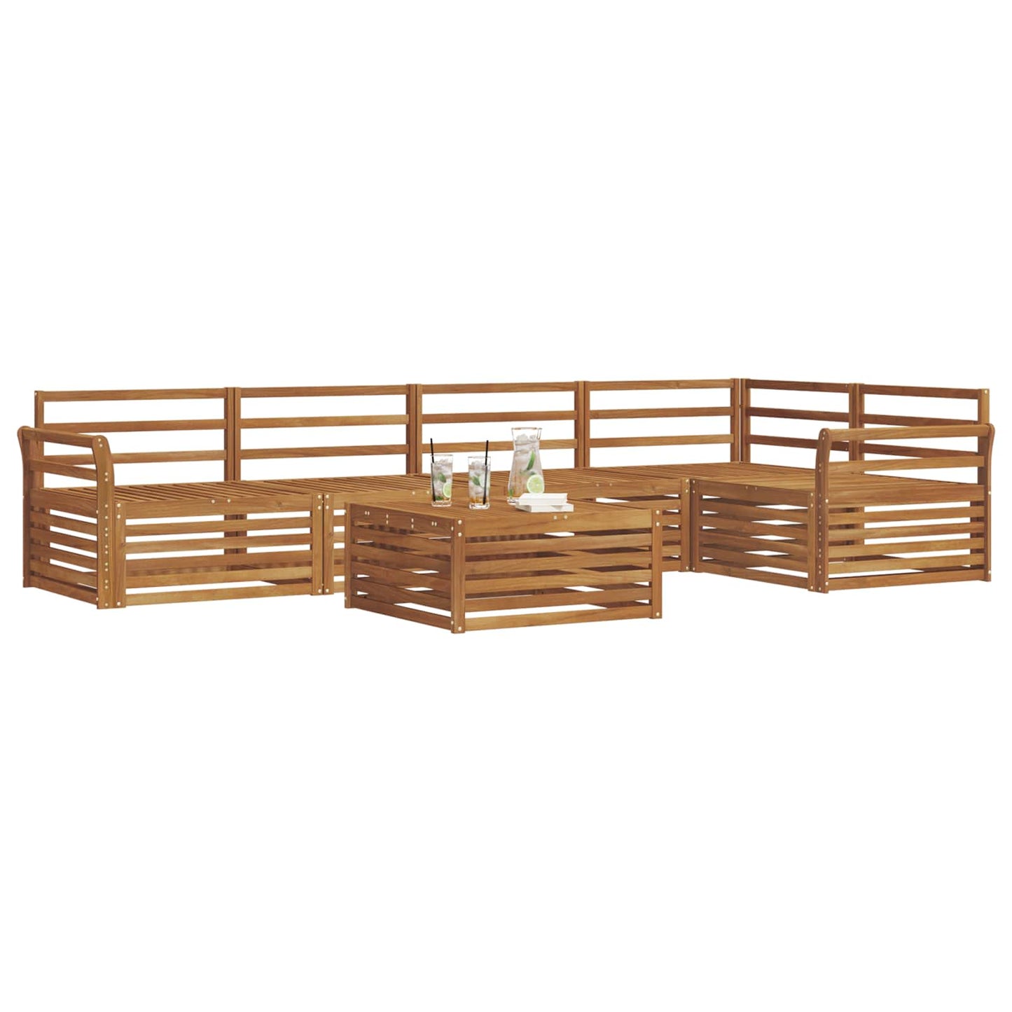 Set di divani da esterno 6 pcs Naturale
