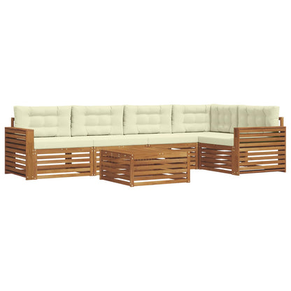 Set di divani da esterno con cuscino 6 pcs Naturale e Crema | homemem39