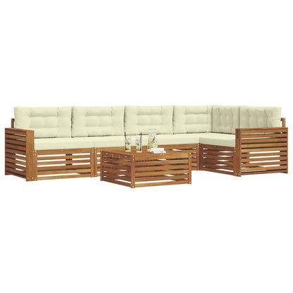 Set di divani da esterno con cuscino 6 pcs Naturale e Crema | homemem39
