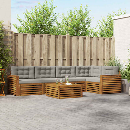 Set di divani da esterno 6 pcs Grigio Naturale e Chiaro | homemem39