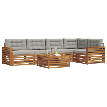 Set di divani da esterno 6 pcs Grigio Naturale e Chiaro | homemem39