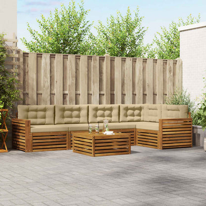 Set di divani da esterno con cuscino 6 pcs Naturale e Beige | homemem39