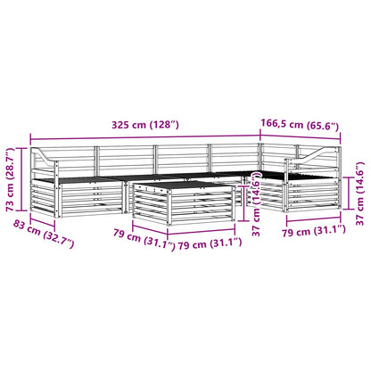Set di divani da esterno 6 pcs Naturale | homemem39