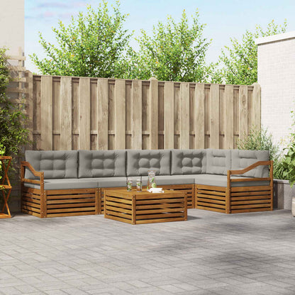 Set di divani da esterno 6 pcs Grigio Naturale e Chiaro | homemem39