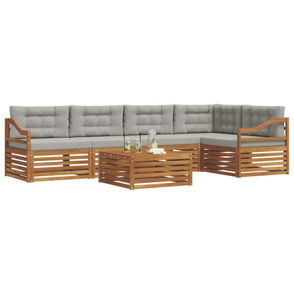 Set di divani da esterno 6 pcs Grigio Naturale e Chiaro | homemem39