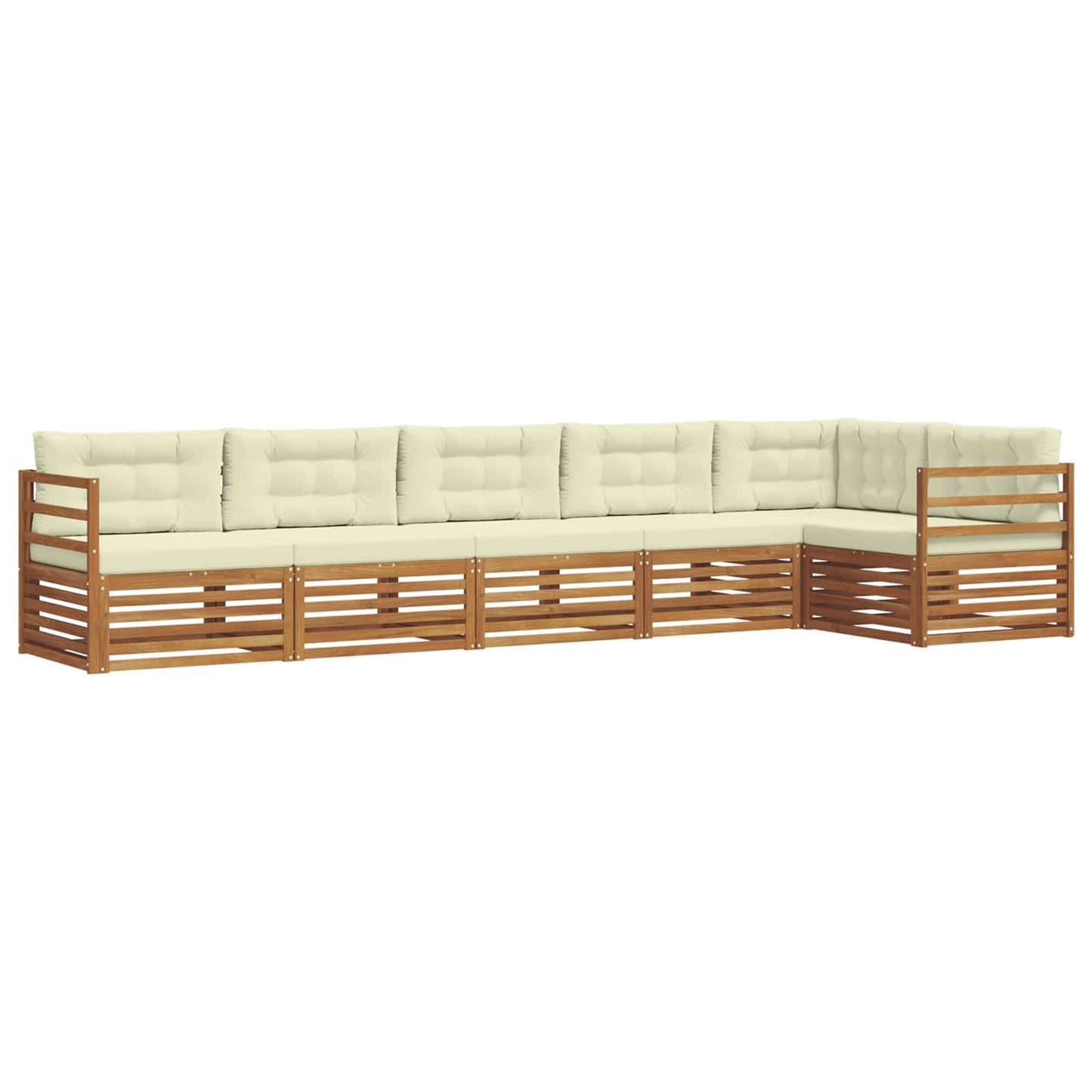 Set di divani da esterno con cuscino 6 pcs Naturale e Crema | homemem39