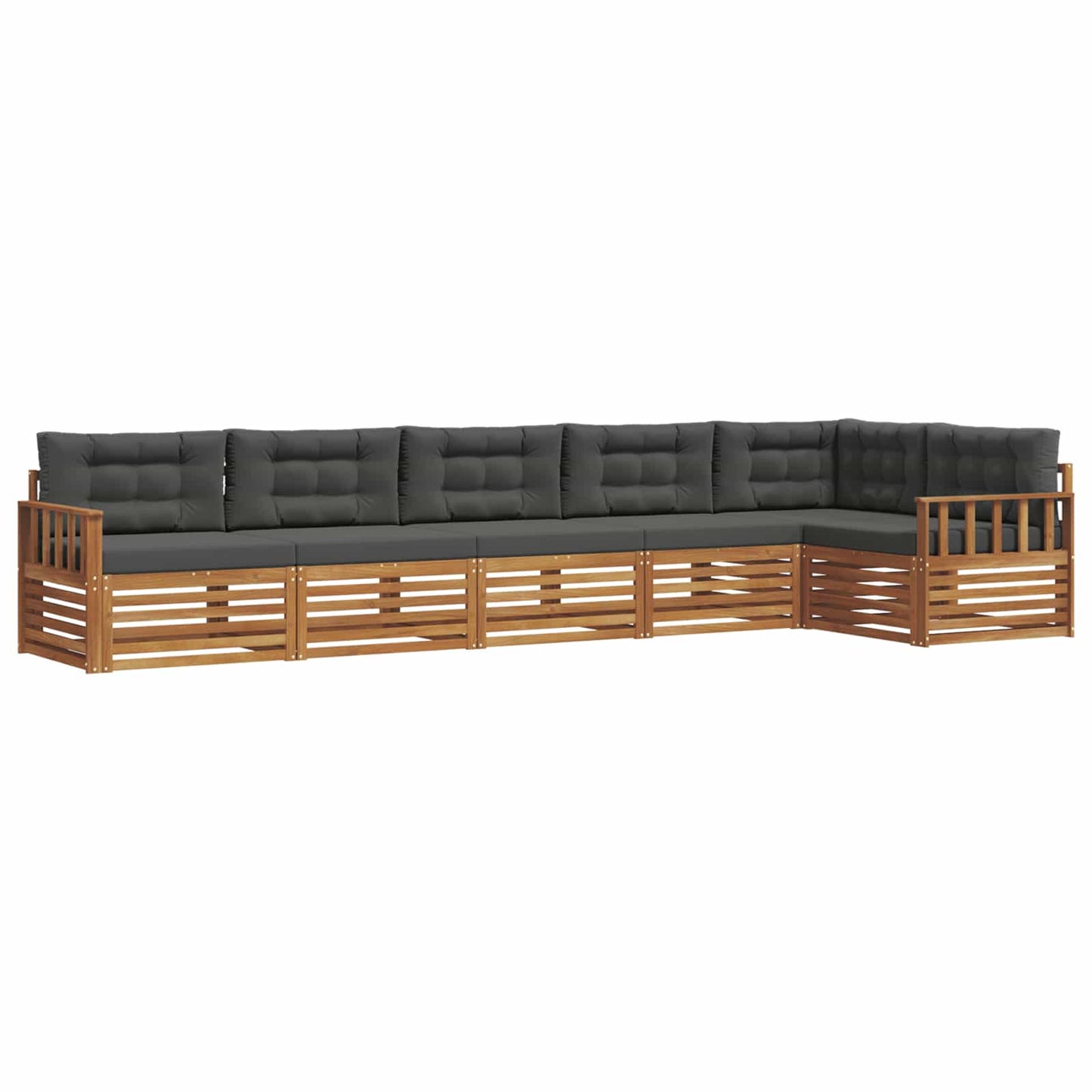 Set di divani da esterno con cuscino 6 pcs Naturale e Antracite | homemem39