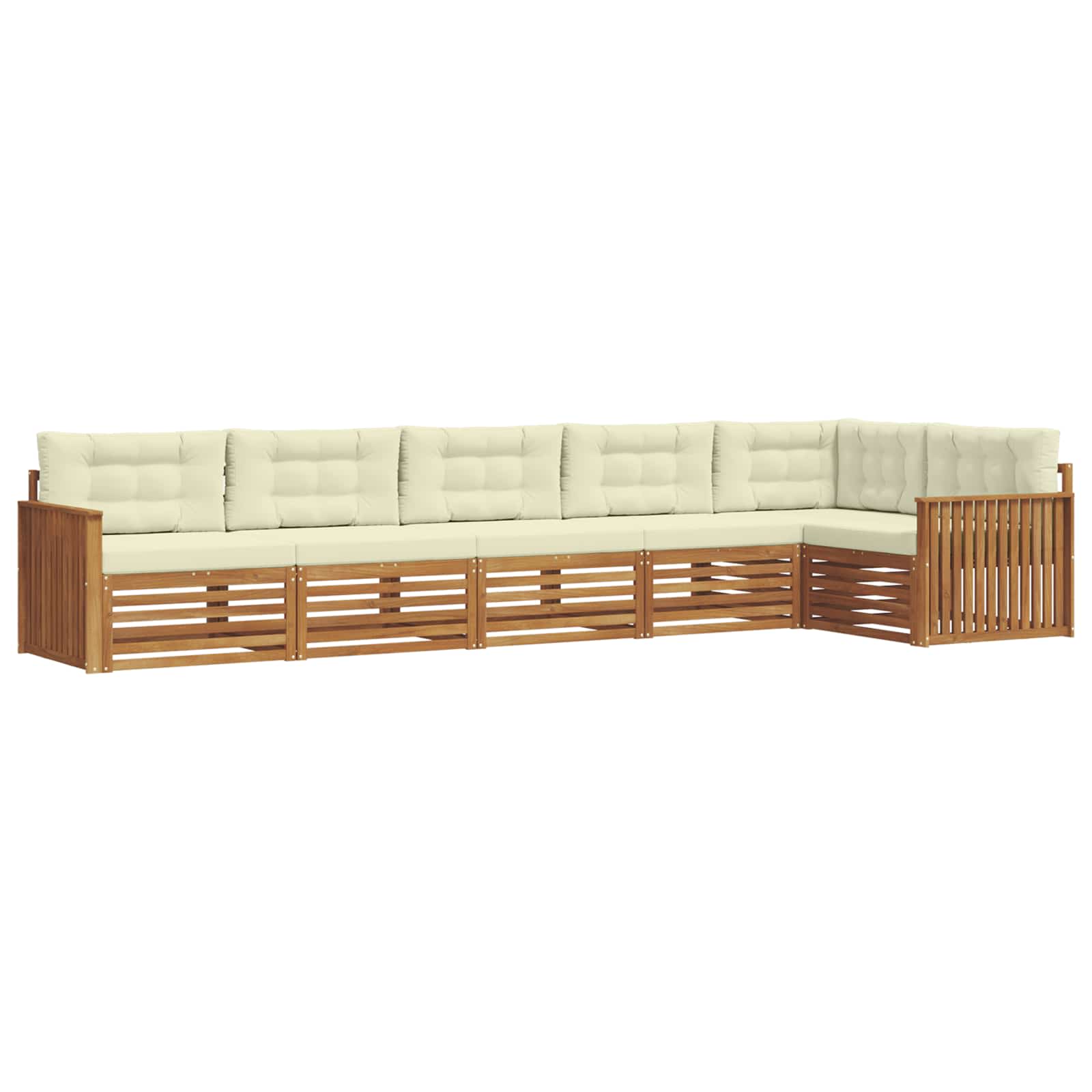 Set di divani da esterno con cuscino 6 pcs Naturale e Crema | homemem39