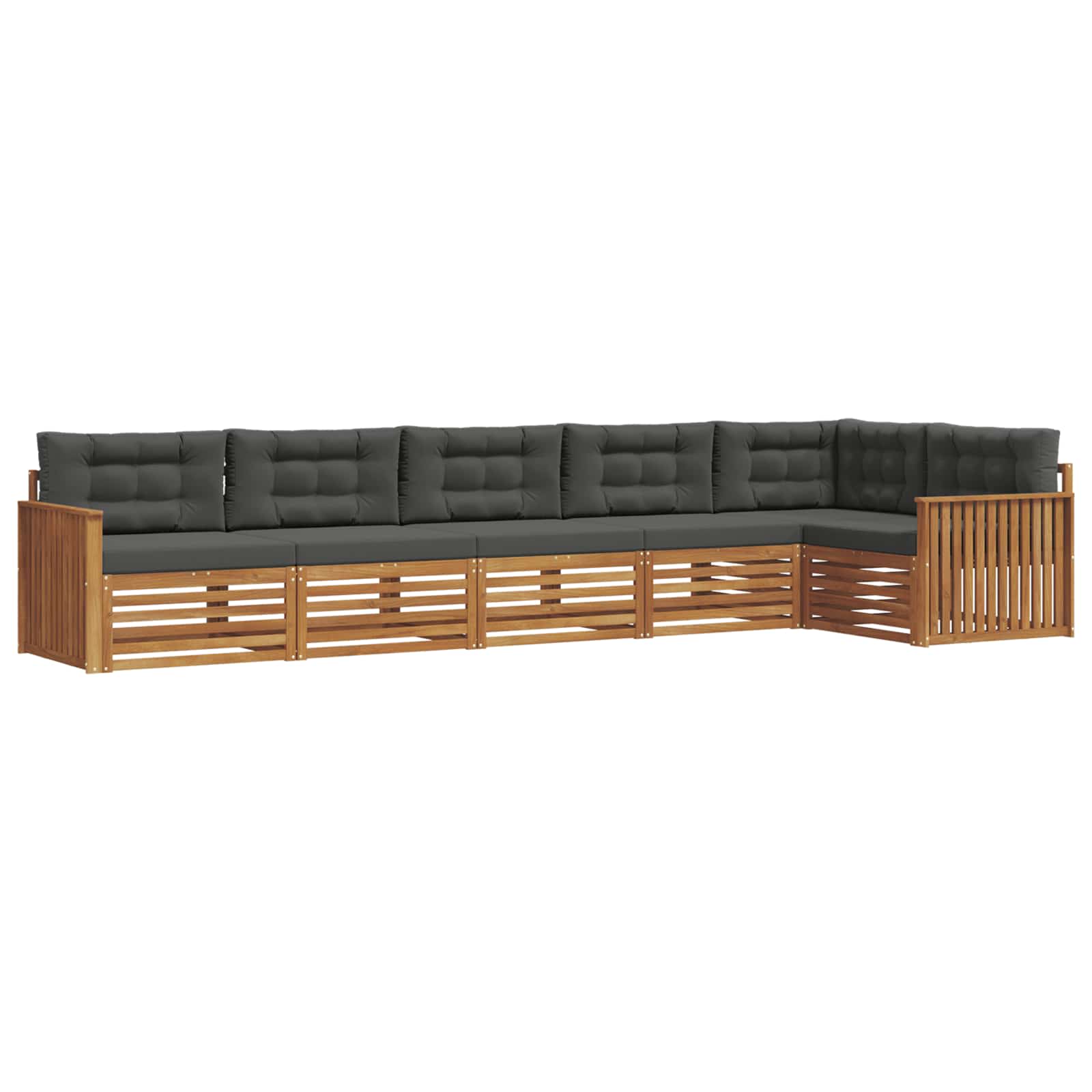 Set di divani da esterno con cuscino 6 pcs Naturale e Antracite | homemem39