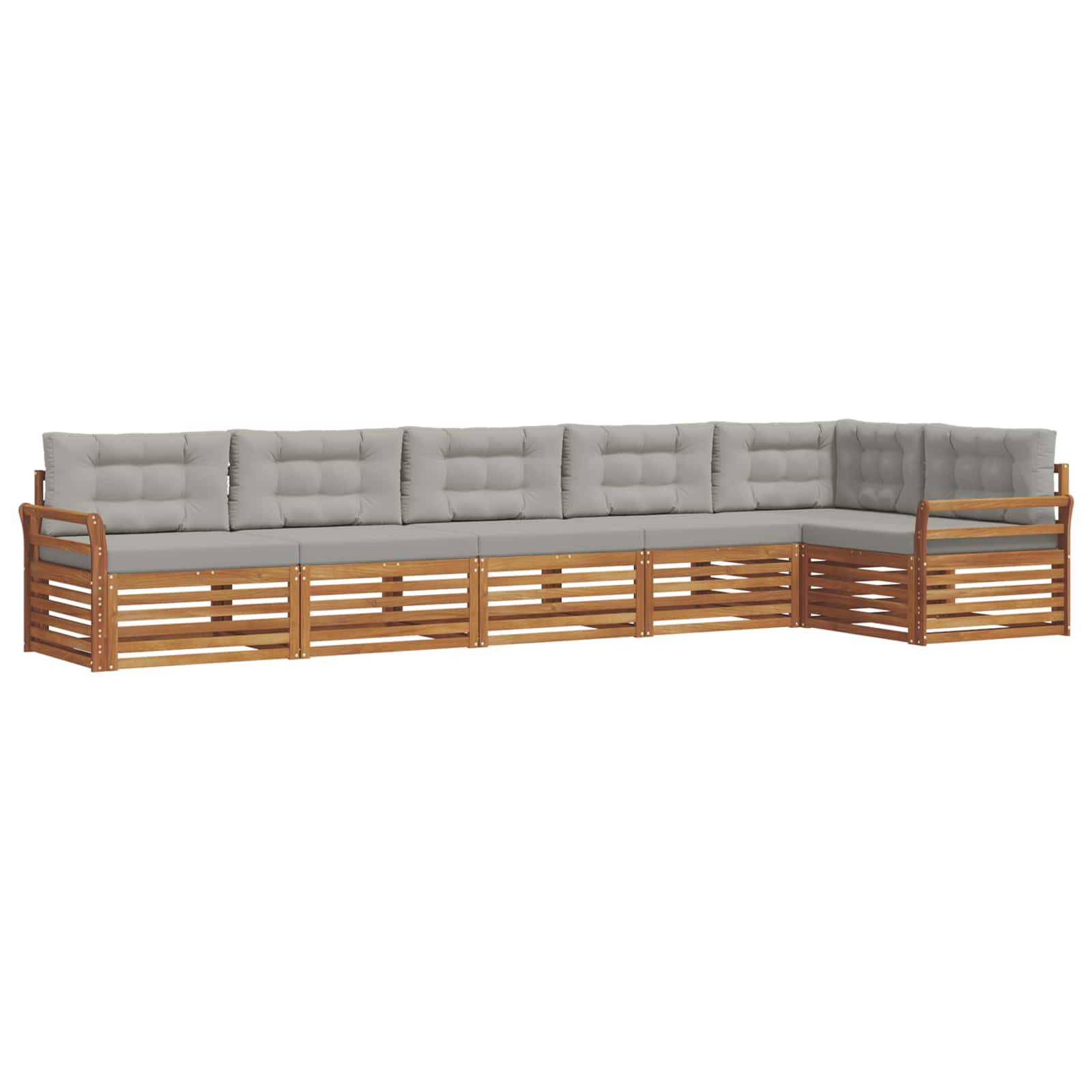 Set di divani da esterno 6 pcs Grigio Naturale e Chiaro | homemem39