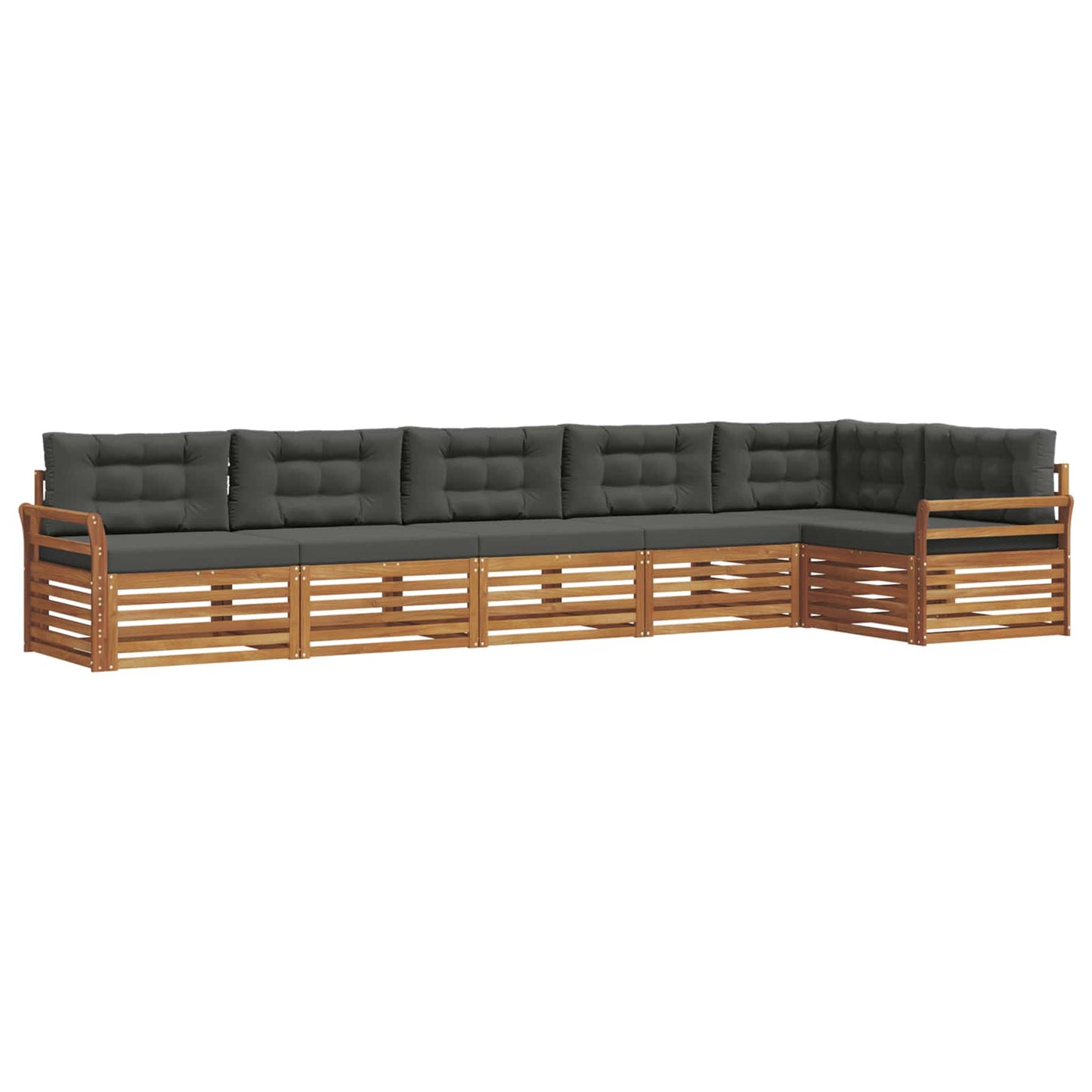 Set di divani da esterno con cuscino 6 pcs Naturale e Antracite | homemem39