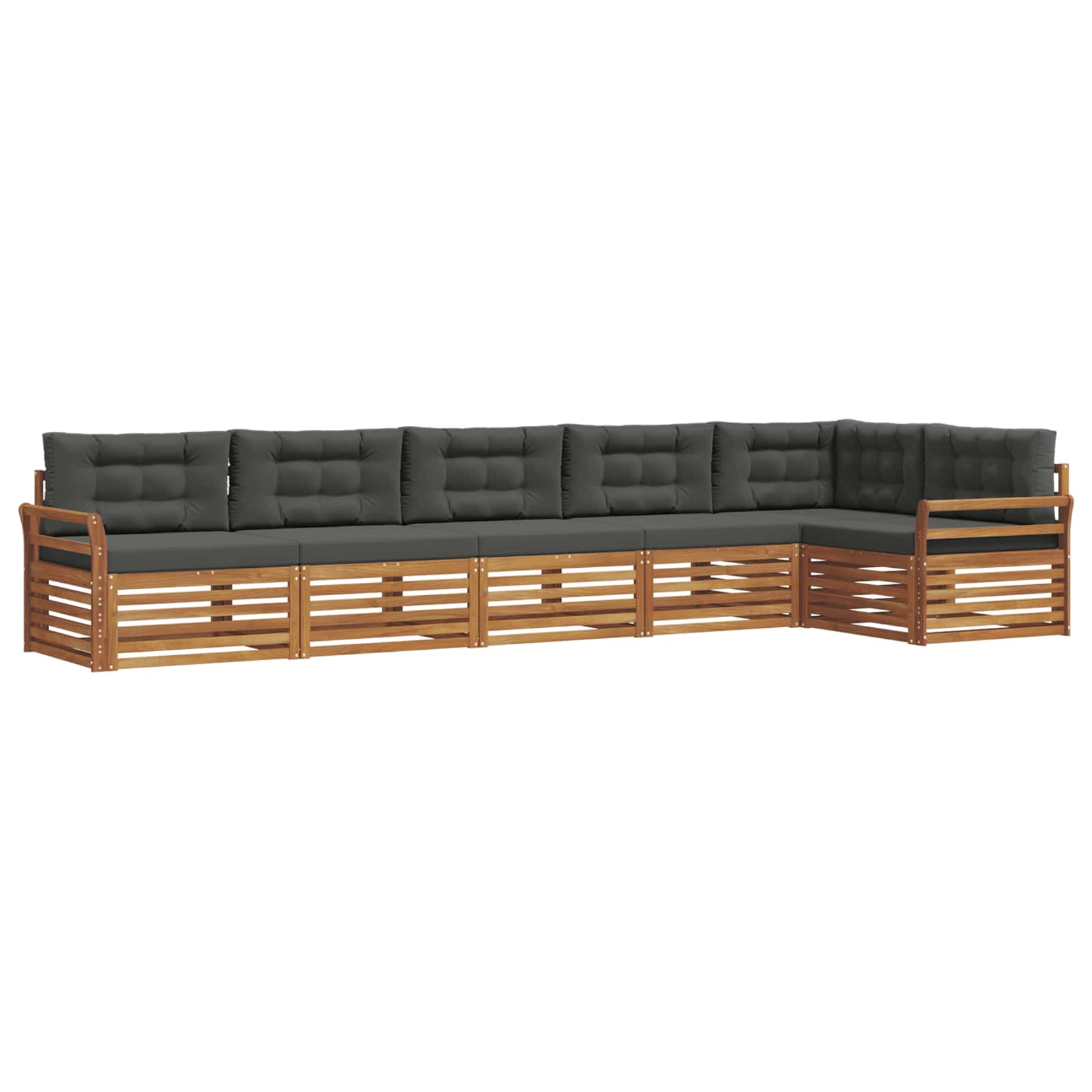 Set di divani da esterno con cuscino 6 pcs Naturale e Antracite | homemem39