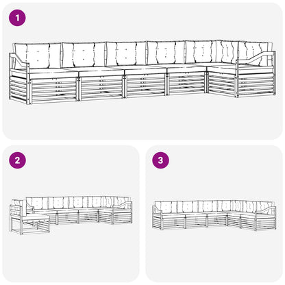 Set di divani da esterno con cuscino 6 pcs Naturale e Antracite | homemem39