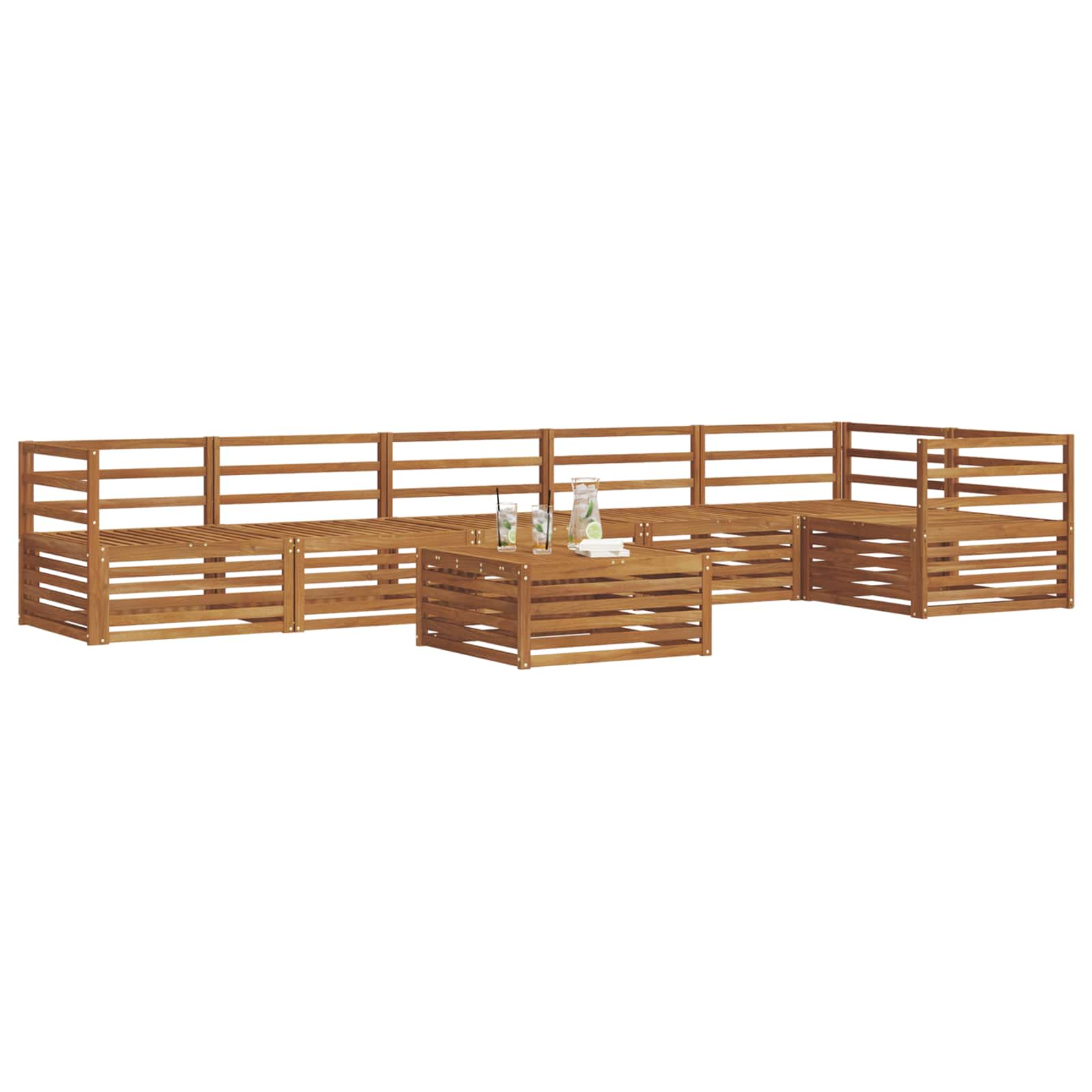 Set di divani da esterno 7 pcs Naturale | homemem39