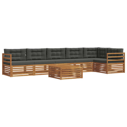 Set di divani da esterno con cuscino 7 pcs Naturale e Antracite | homemem39