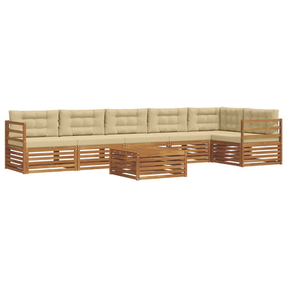 Set di divani da esterno con cuscino 7 pcs Naturale e Beige | homemem39