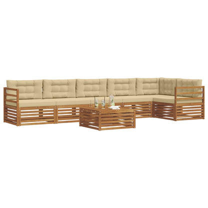 Set di divani da esterno con cuscino 7 pcs Naturale e Beige | homemem39