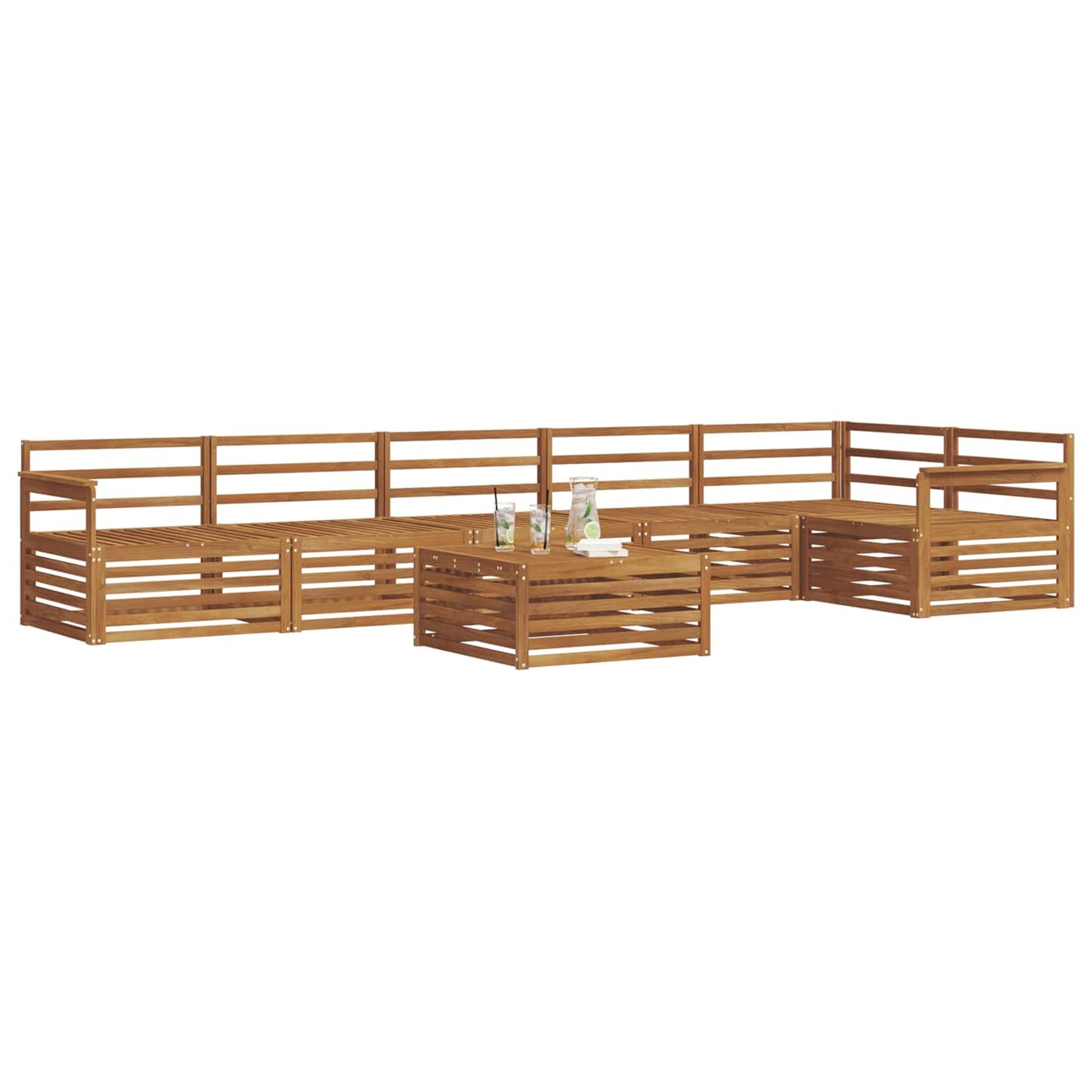Set di divani da esterno 7 pcs Naturale | homemem39