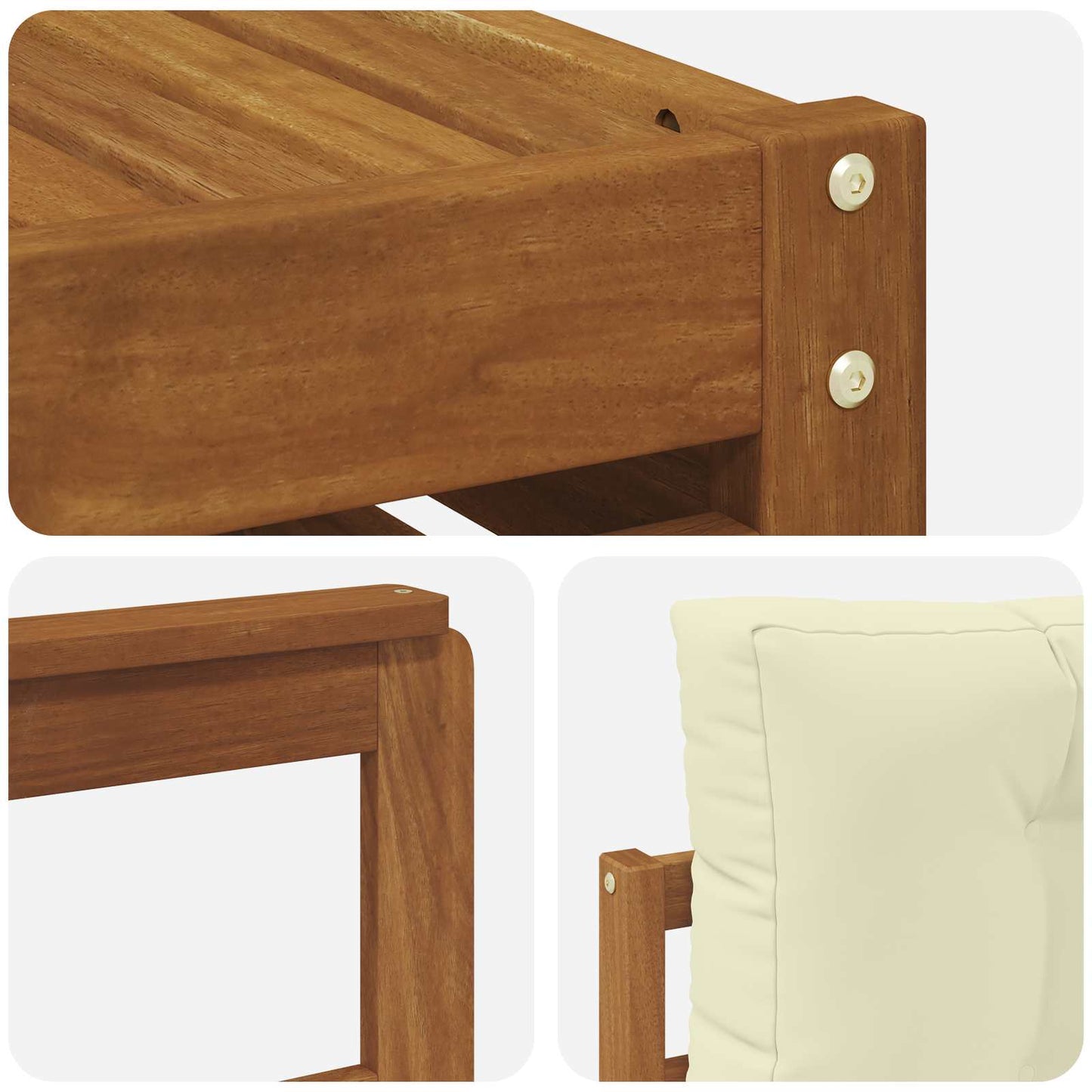 Set di divani da esterno con cuscino 7 pcs Naturale e Crema | homemem39