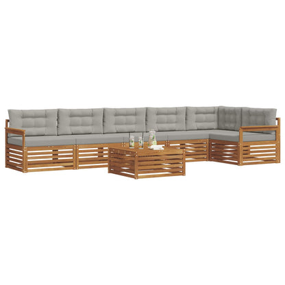Set di divani da esterno 7 pcs Grigio Naturale e Chiaro | homemem39