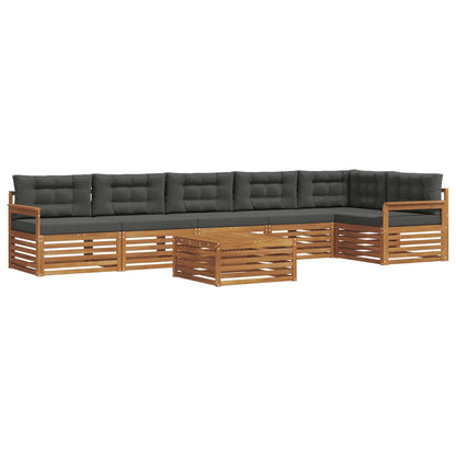 Set di divani da esterno con cuscino 7 pcs Naturale e Antracite | homemem39