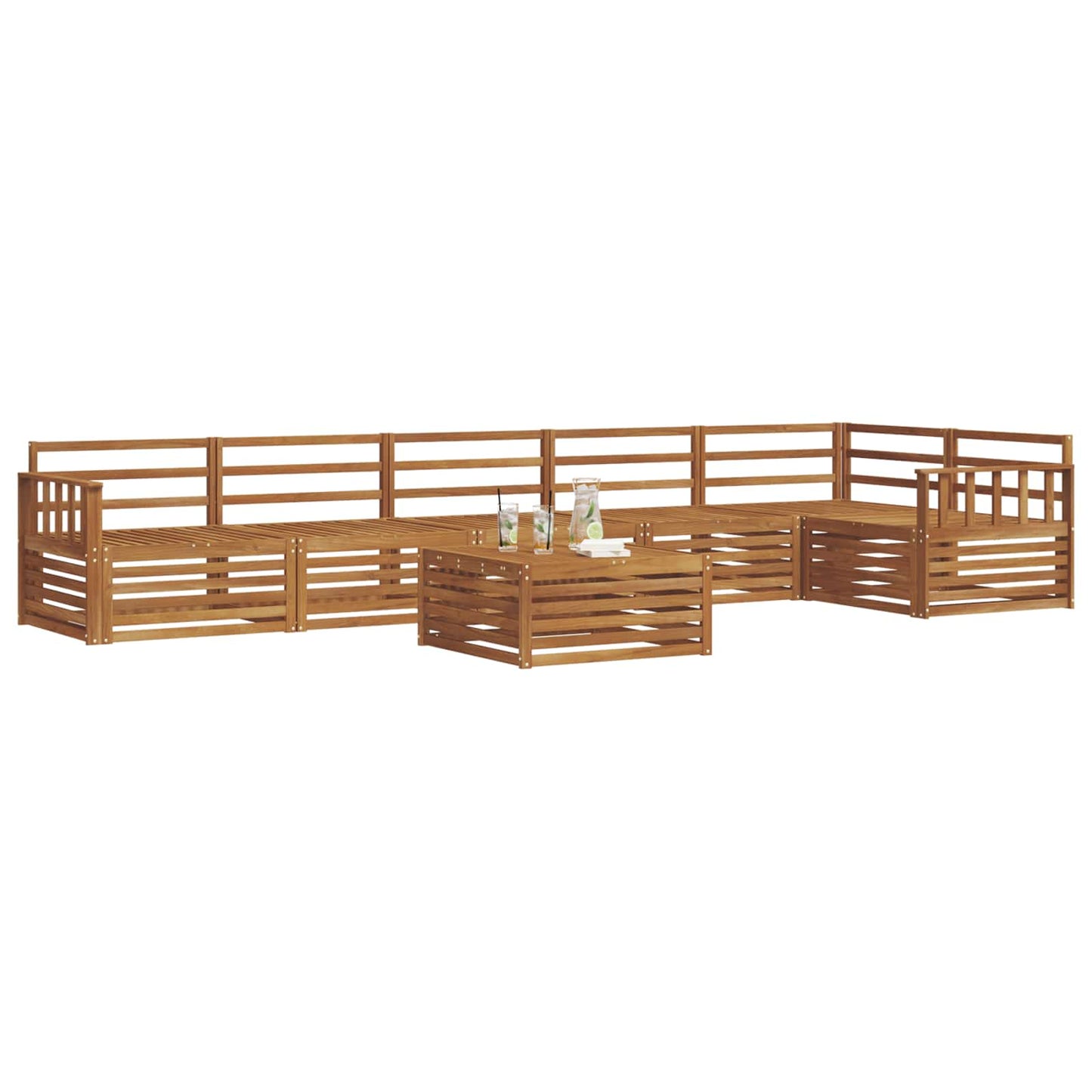 Set di divani da esterno 7 pcs Naturale | homemem39
