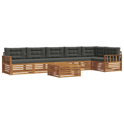 Set di divani da esterno con cuscino 7 pcs Naturale e Antracite | homemem39
