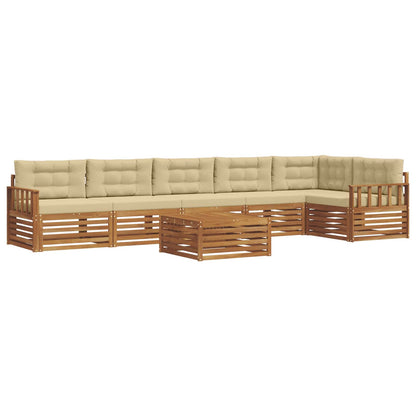 Set di divani da esterno con cuscino 7 pcs Naturale e Beige | homemem39