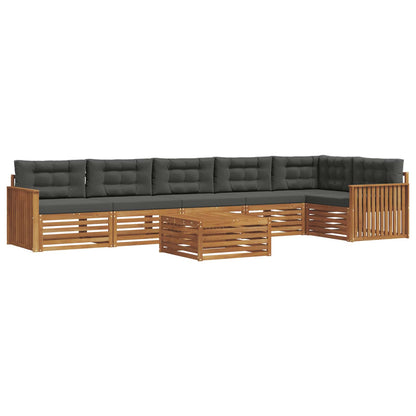 Set di divani da esterno con cuscino 7 pcs Naturale e Antracite | homemem39