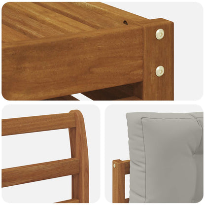 Set di divani da esterno 7 pcs Grigio Naturale e Chiaro | homemem39