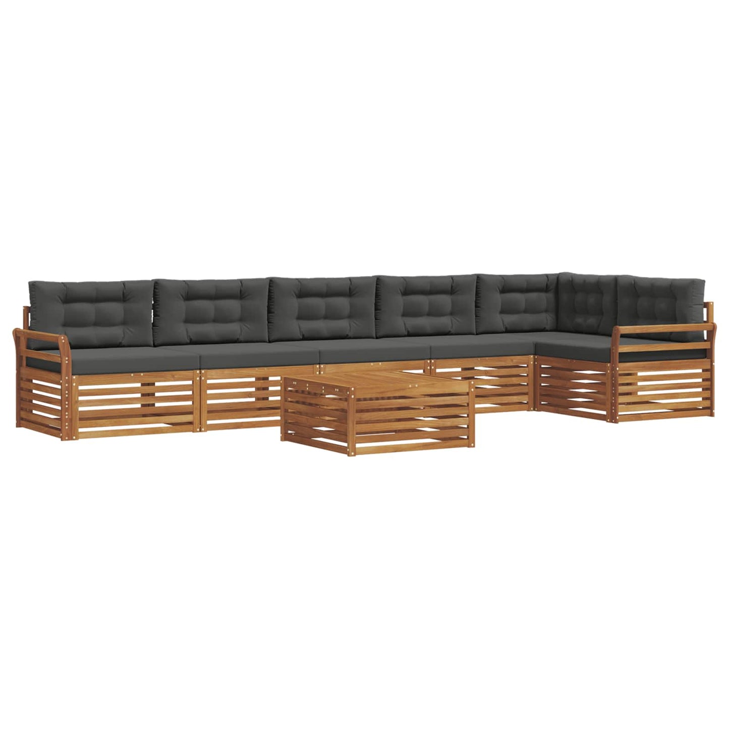 Set di divani da esterno con cuscino 7 pcs Naturale e Antracite