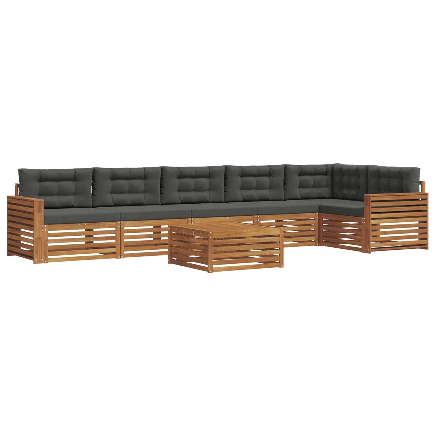 Set di divani da esterno con cuscino 7 pcs Naturale e Antracite | homemem39