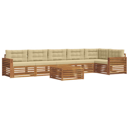 Set di divani da esterno con cuscino 7 pcs Naturale e Beige | homemem39
