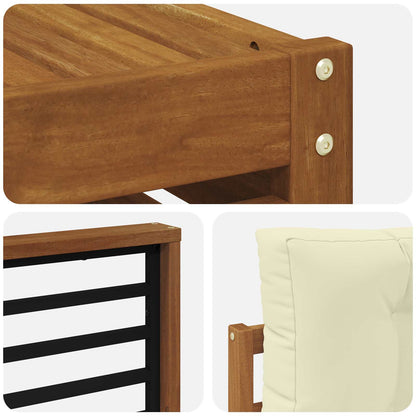 Set di divani da esterno con cuscino 7 pcs Naturale e Crema | homemem39