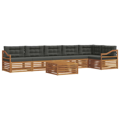 Set di divani da esterno con cuscino 7 pcs Naturale e Antracite | homemem39
