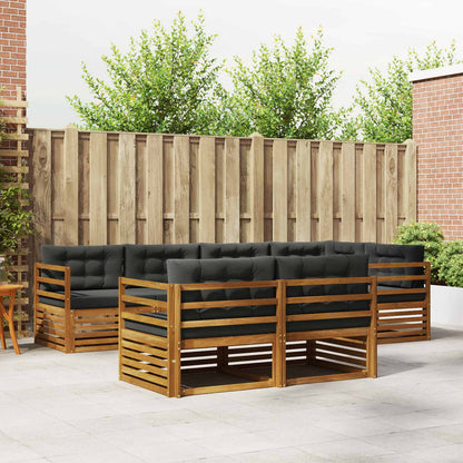 Set di divani da esterno con cuscino 7 pcs Naturale e Antracite