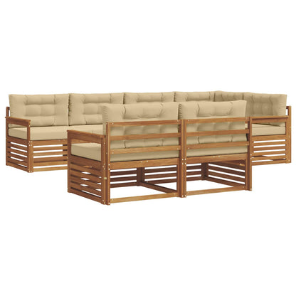 Set di divani da esterno con cuscino 7 pcs Naturale e Beige