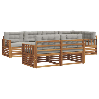 Set di divani da esterno 7 pcs Grigio Naturale e Chiaro | homemem39