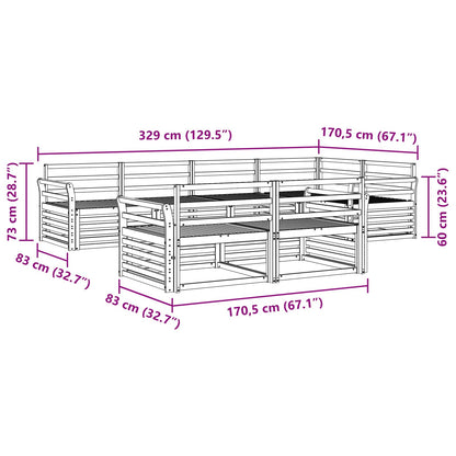 Set di divani da esterno 7 pcs Naturale | homemem39