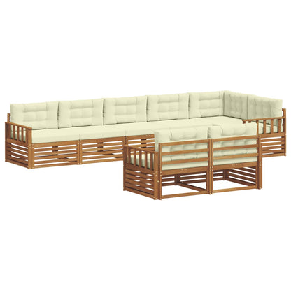 Set di divani da esterno con cuscino 8 pcs Naturale e Crema | homemem39