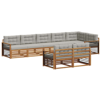 Set di divani da esterno 8 pcs Grigio Naturale e Chiaro | homemem39