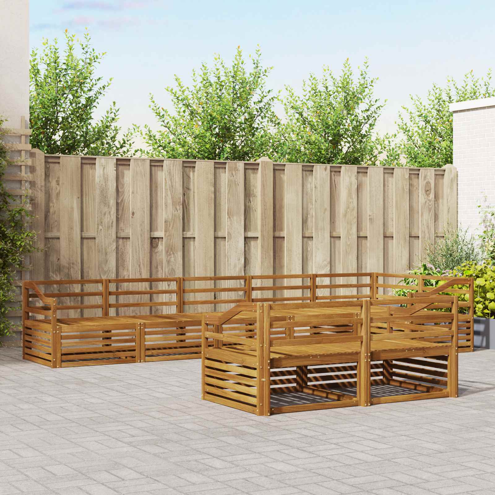Set di divani da esterno 8 pcs Naturale | homemem39