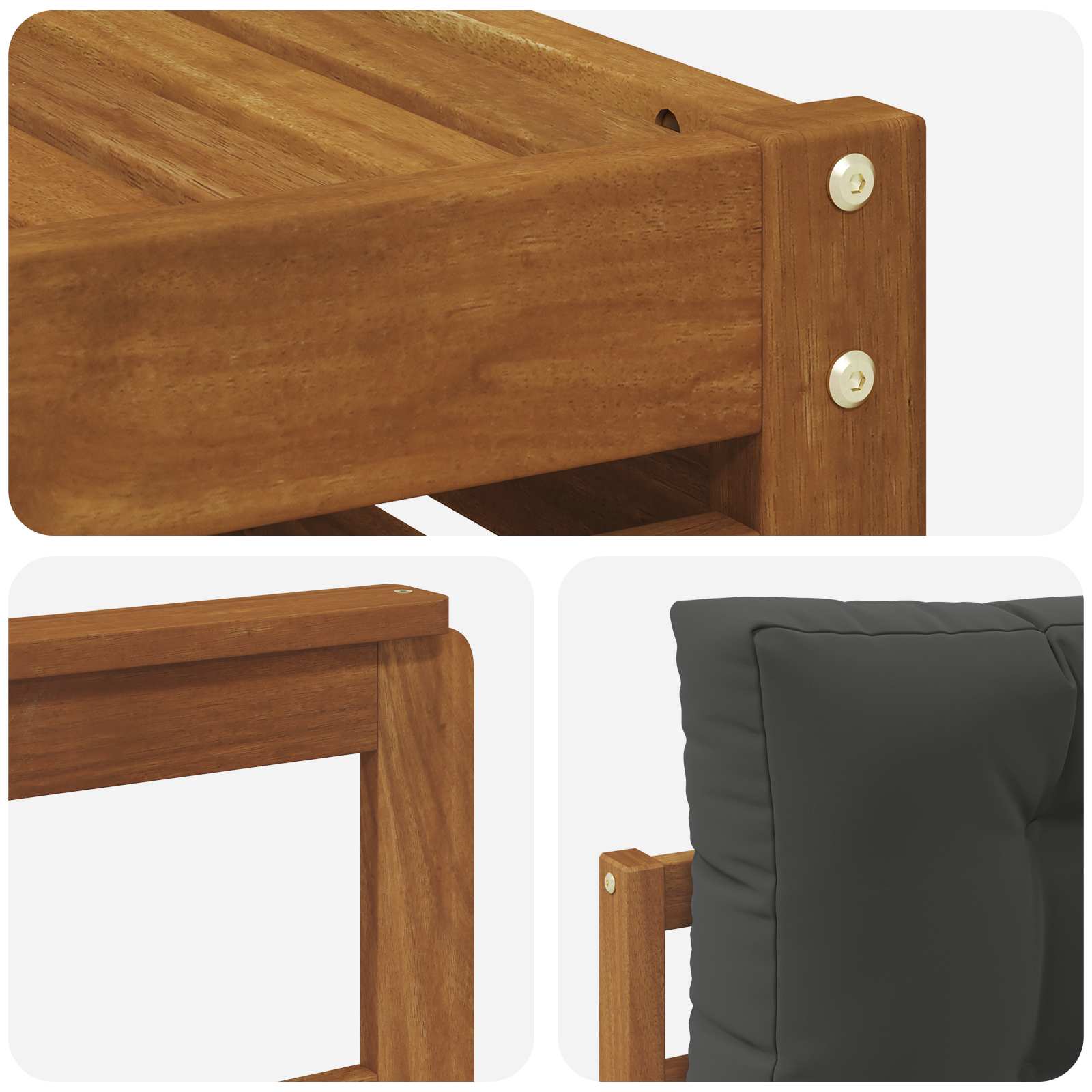 Set di divani da esterno con cuscino 9 pcs Naturale e Antracite | homemem39