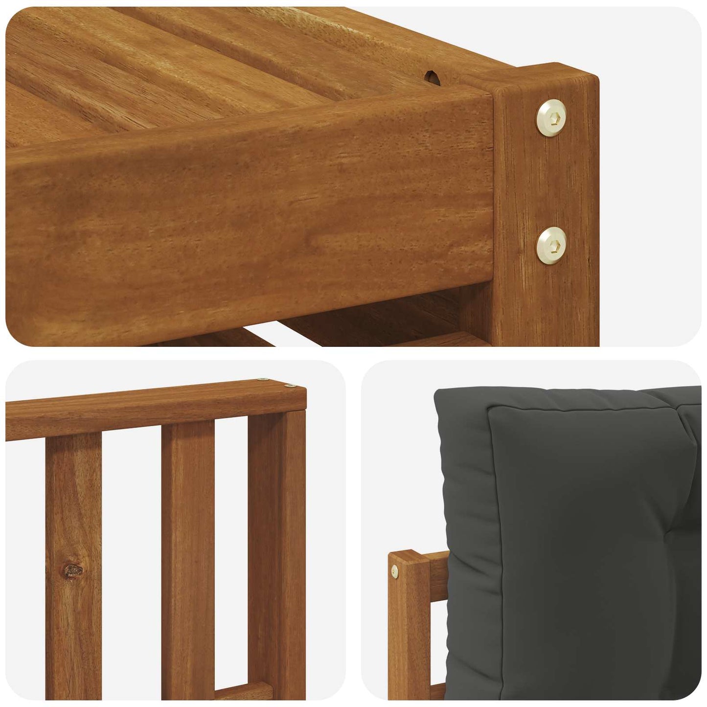 Set di divani da esterno con cuscino 9 pcs Naturale e Antracite