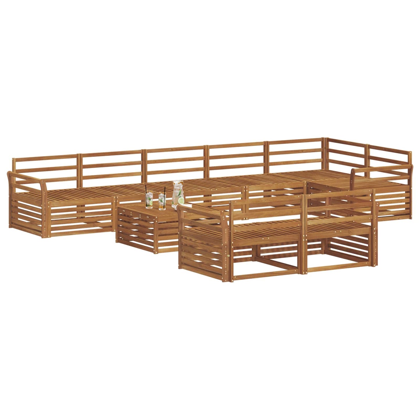 Set di divani da esterno 9 pcs Naturale | homemem39