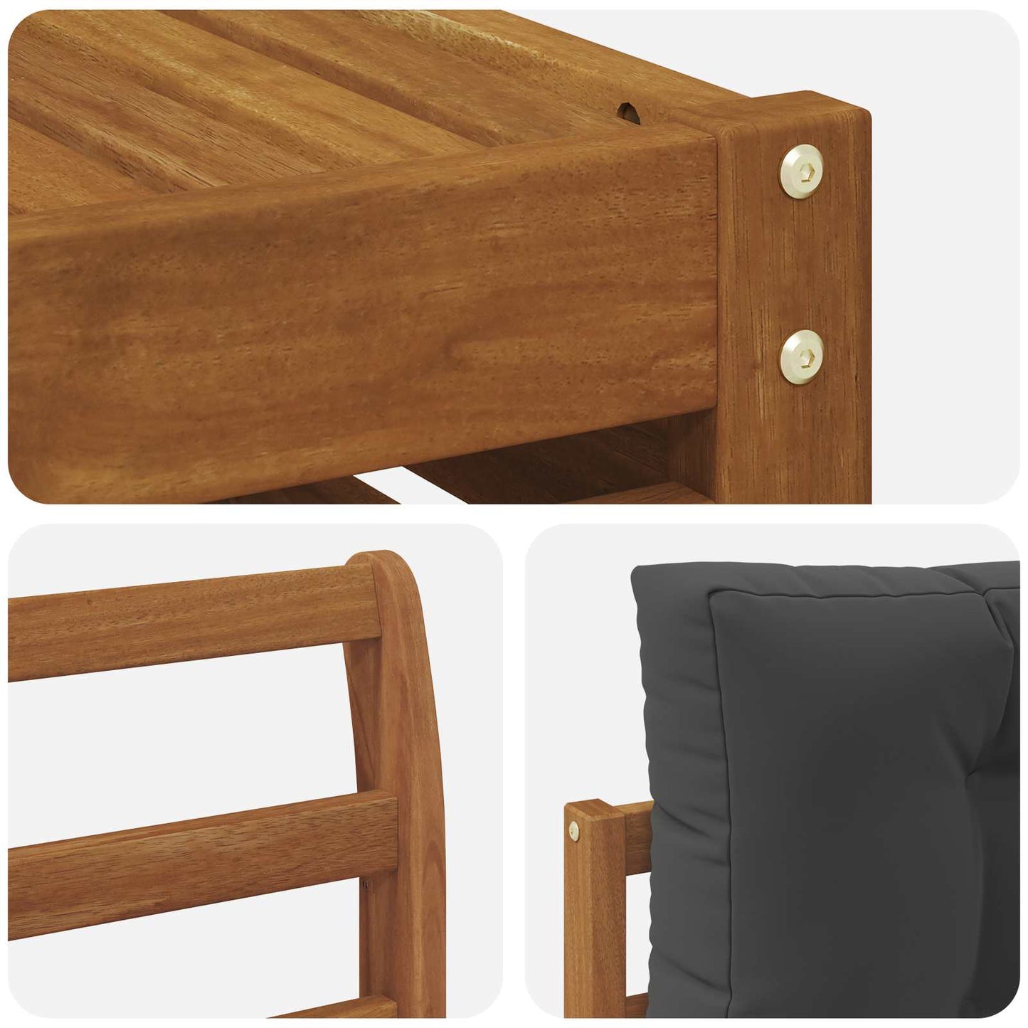 Set di divani da esterno con cuscino 9 pcs Naturale e Antracite | homemem39